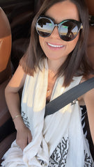 Coral Pattern, Muslin and Bamboo Blended Turkish Beach and Bath Towel