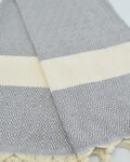 Diamond Design Turkish Beach and Bath Towel (Gray Color)