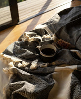 Diamond Design Turkish Beach and Bath Towel (Black Color)