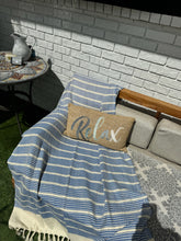 Z Design Blue , Organic Turkish Cotton Bath and Beach Towel