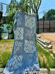 Sea Turtle Design Turkish Beach Towel