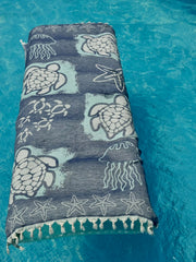 Sea Turtle Design Turkish Beach Towel