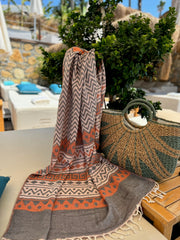 Zig-Zag Design, Organic Cotton Bath Towel