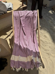 Diamond Design Turkish Beach and Bath Towel (Purple Color)