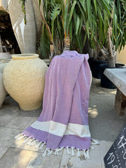 Diamond Design Turkish Beach and Bath Towel (Purple Color)