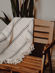 Luma Cream Stripe Throw Blanket