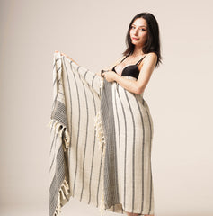 Black \ Gray Bath and Beach Towel - Throw Blanket