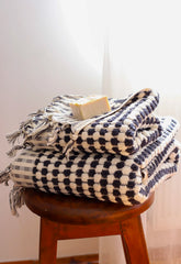 Luma Handwoven Black and White Pom Pom Terry Towel
