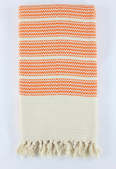 Z Design Orange , Organic Turkish Cotton Bath and Beach Towel