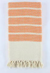 Z Design Orange , Organic Turkish Cotton Bath and Beach Towel