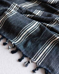 Navy Blue Stripe Throw Blanket