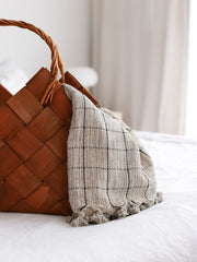 Gray and Black Stripe Throw Blanket