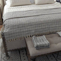 Gray and Black Stripe Throw Blanket