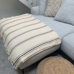 Luma Cream Stripe Throw Blanket