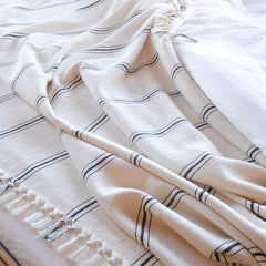 Luma Cream Stripe Throw Blanket
