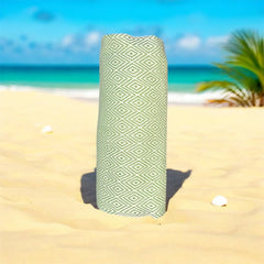 Diamond Design Green Color , Turkish Towels and Blankets