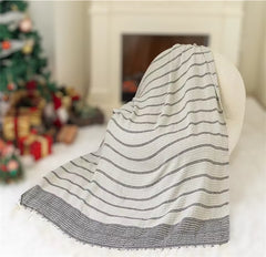 Black \ Gray Bath and Beach Towel - Throw Blanket