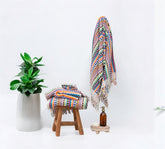 Luma Handwoven Rainbow Pom Pom Terry Towel