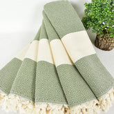Diamond Design Green Color , Turkish Towels and Blankets