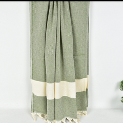 Diamond Design Green Color , Turkish Towels and Blankets