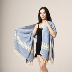 W-Design, Organic Cotton Turkish Towel (Blue Color)