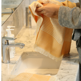 Diamond Pattern Turkish Hand and, Kitchen Towel Set (Yellow Color)