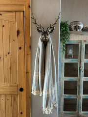 W Design Gray , Organic Turkish Cotton Bath and Beach Towel