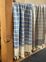 Z Design Blue , Organic Turkish Cotton Bath and Beach Towel