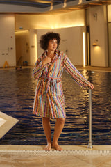 Terry Rainbow Pom Pom Robe