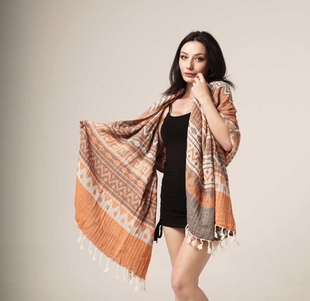 Zig-Zag Design, Organic Cotton Bath Towel – Luma Turkish Towels