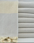 Diamond Design Turkish Beach and Bath Towel (Gray Color)