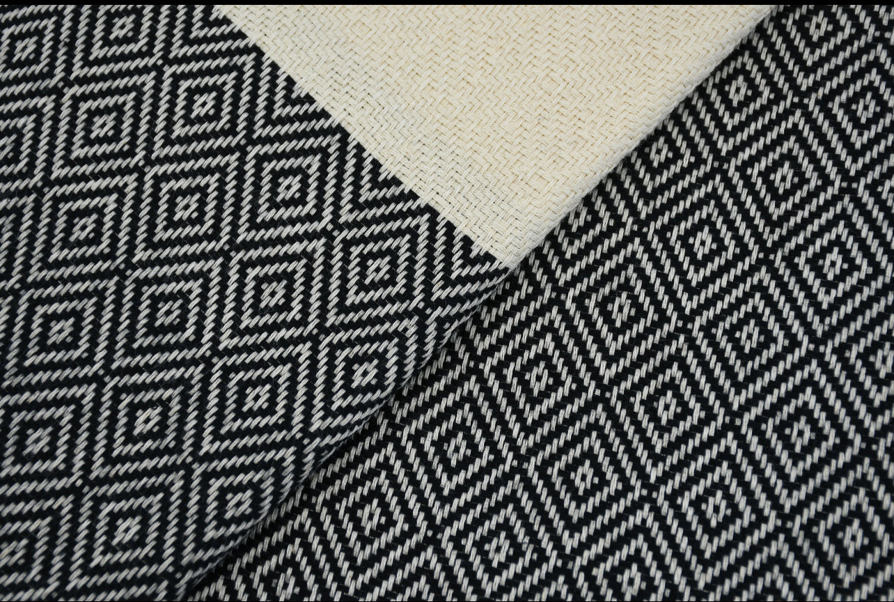 Diamond Design Turkish Beach and Bath Towel (Black Color)