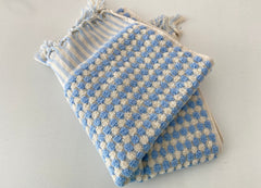 Luma Handwoven Baby Blue Pom Pom Terry Towel