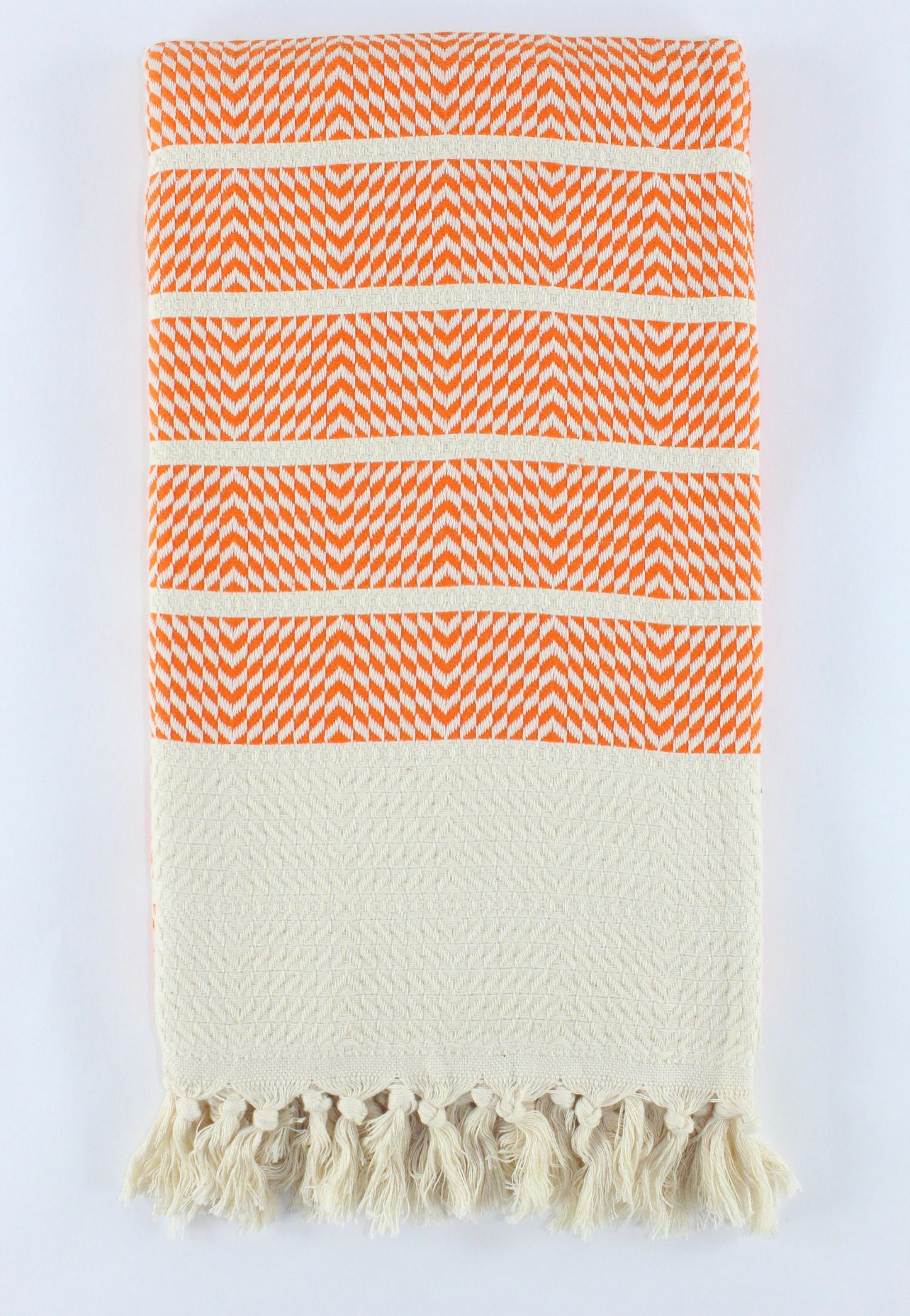 Z Design Orange , Organic Turkish Cotton Bath and Beach Towel