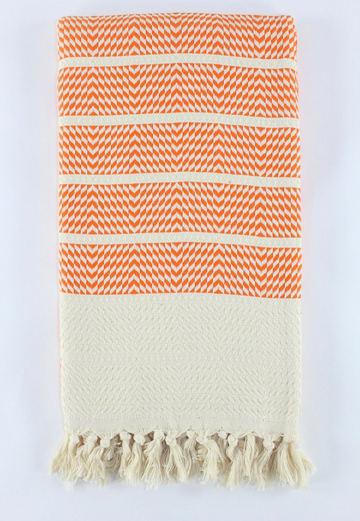 Z Design Orange , Organic Turkish Cotton Bath and Beach Towel