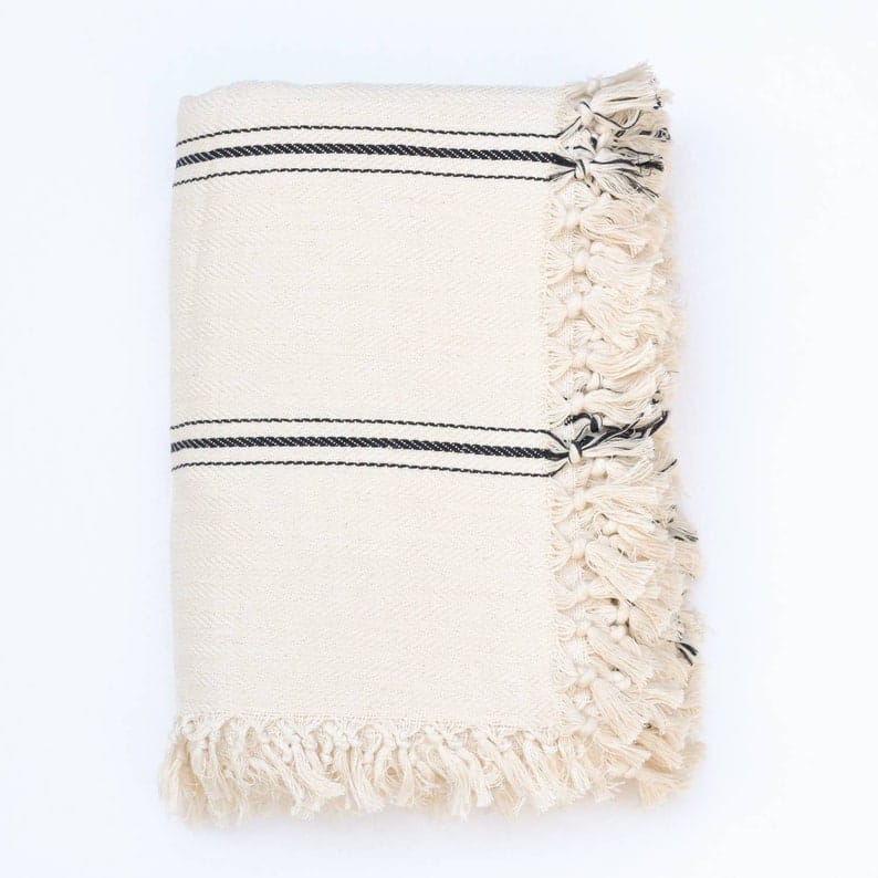 Luma Cream Stripe Throw Blanket