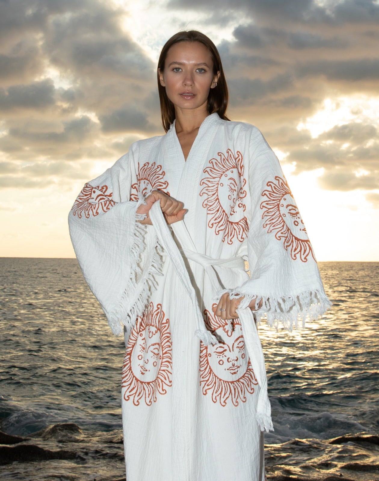 Sun Print Kimono Robe - Kaftan