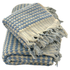 Luma Handwoven Baby Blue Pom Pom Terry Towel