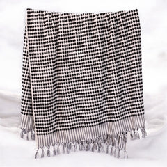 Luma Handwoven Black and White Pom Pom Terry Towel