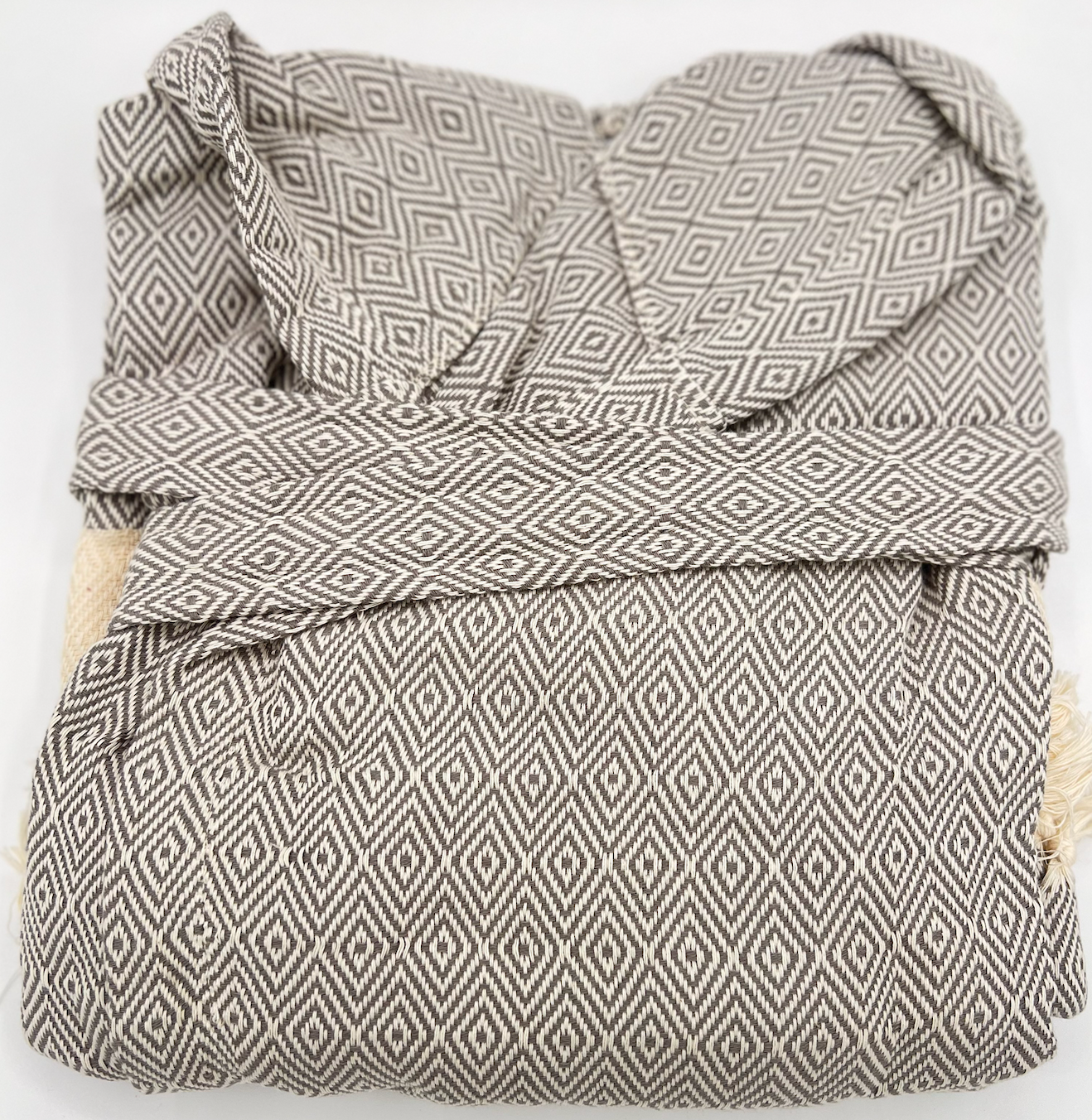 Diamond design, Organic Turkish Cotton Robe