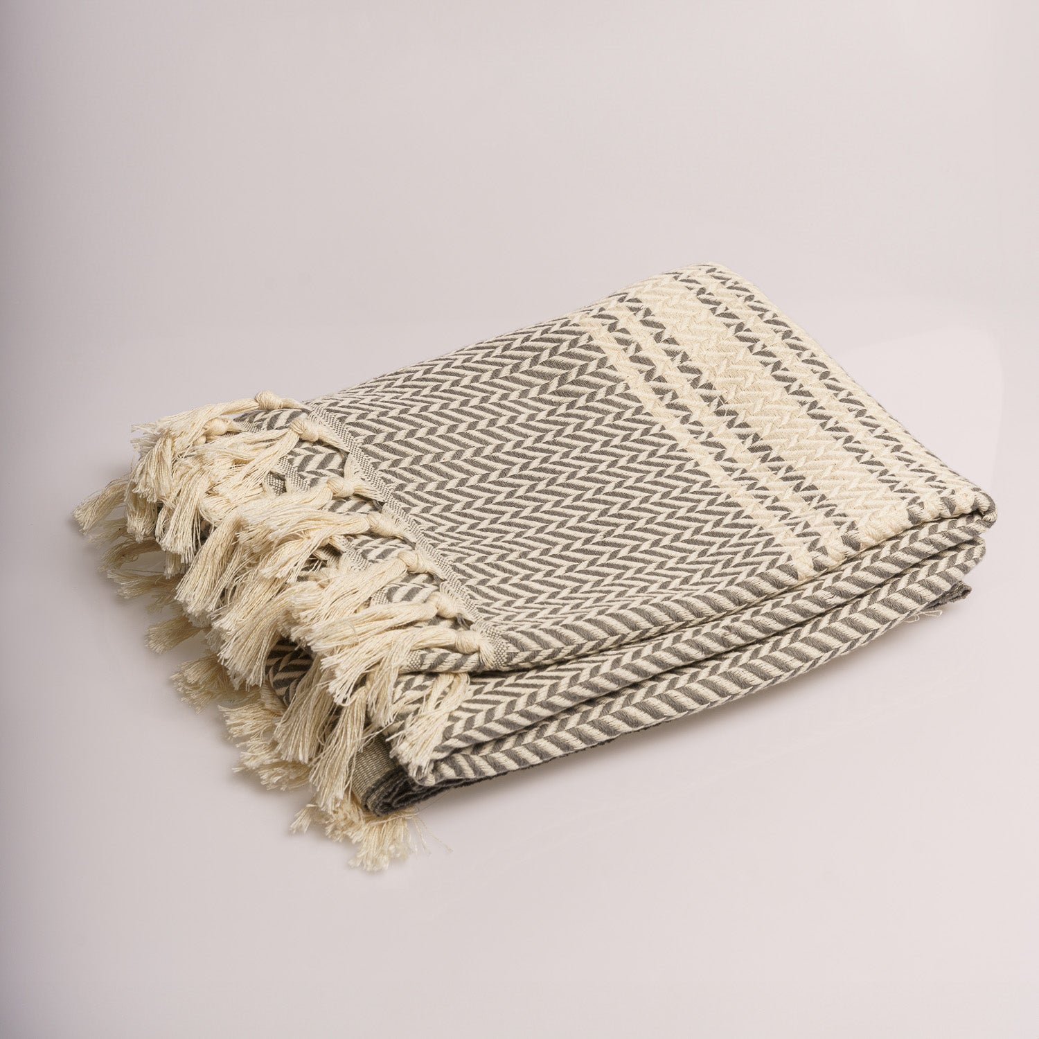 W Design Gray , Organic Turkish Cotton Bath and Beach Towel