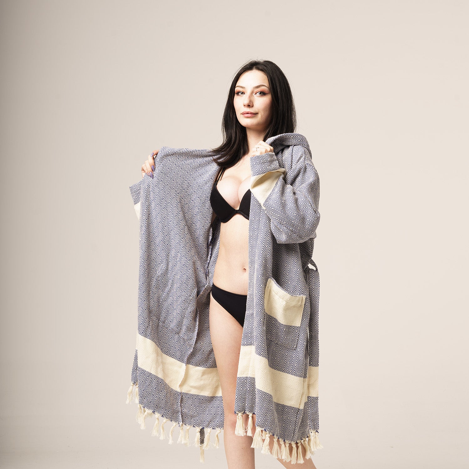 Diamond design, Organic Turkish Cotton Robe