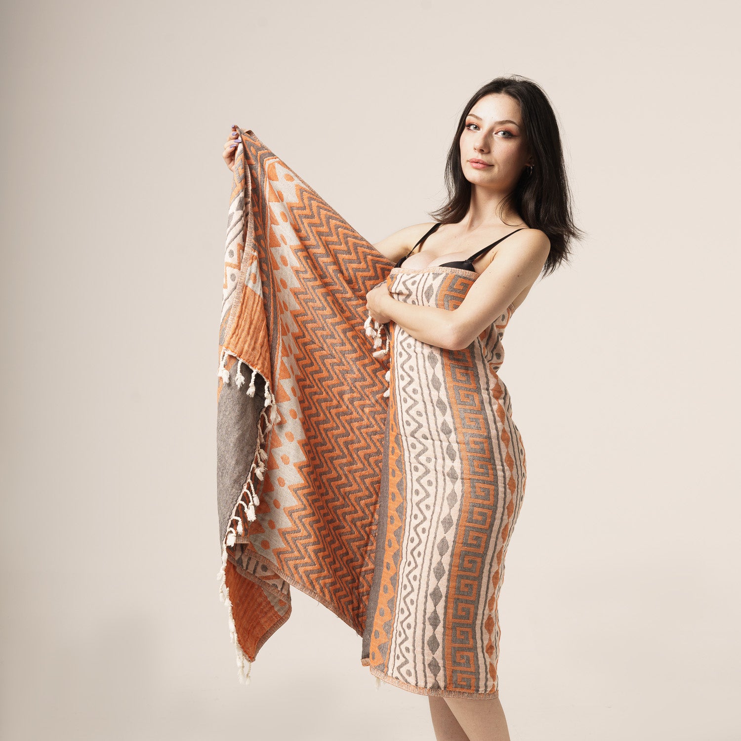 Zig-Zag Design, Organic Cotton Bath Towel