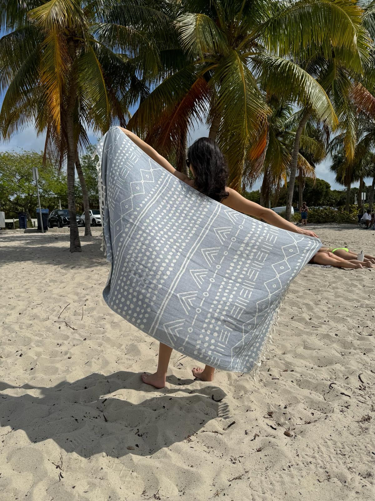 Ethnic Neutral Design Turkish Beach and Bath Towel
