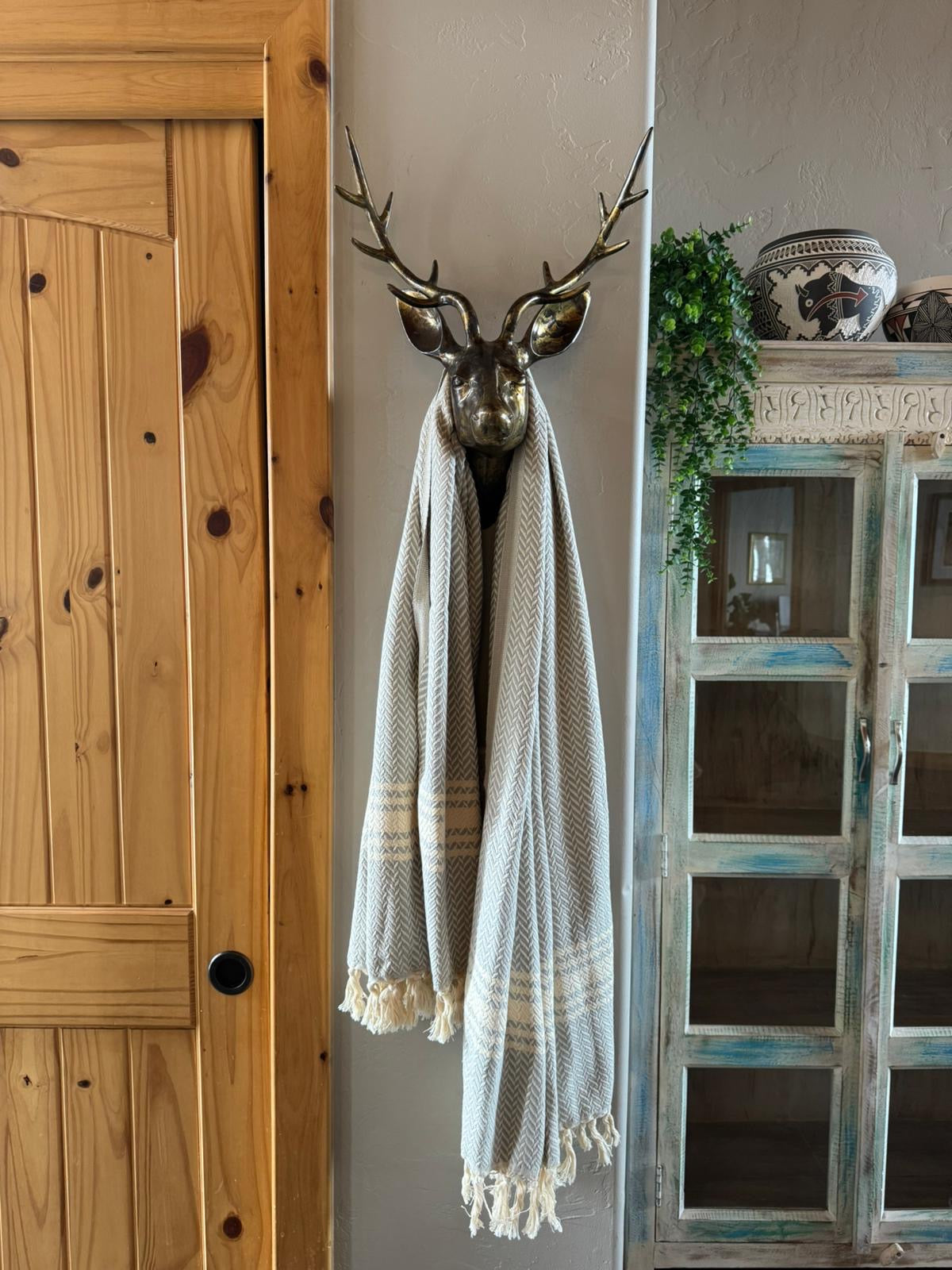 W Design Gray , Organic Turkish Cotton Bath and Beach Towel