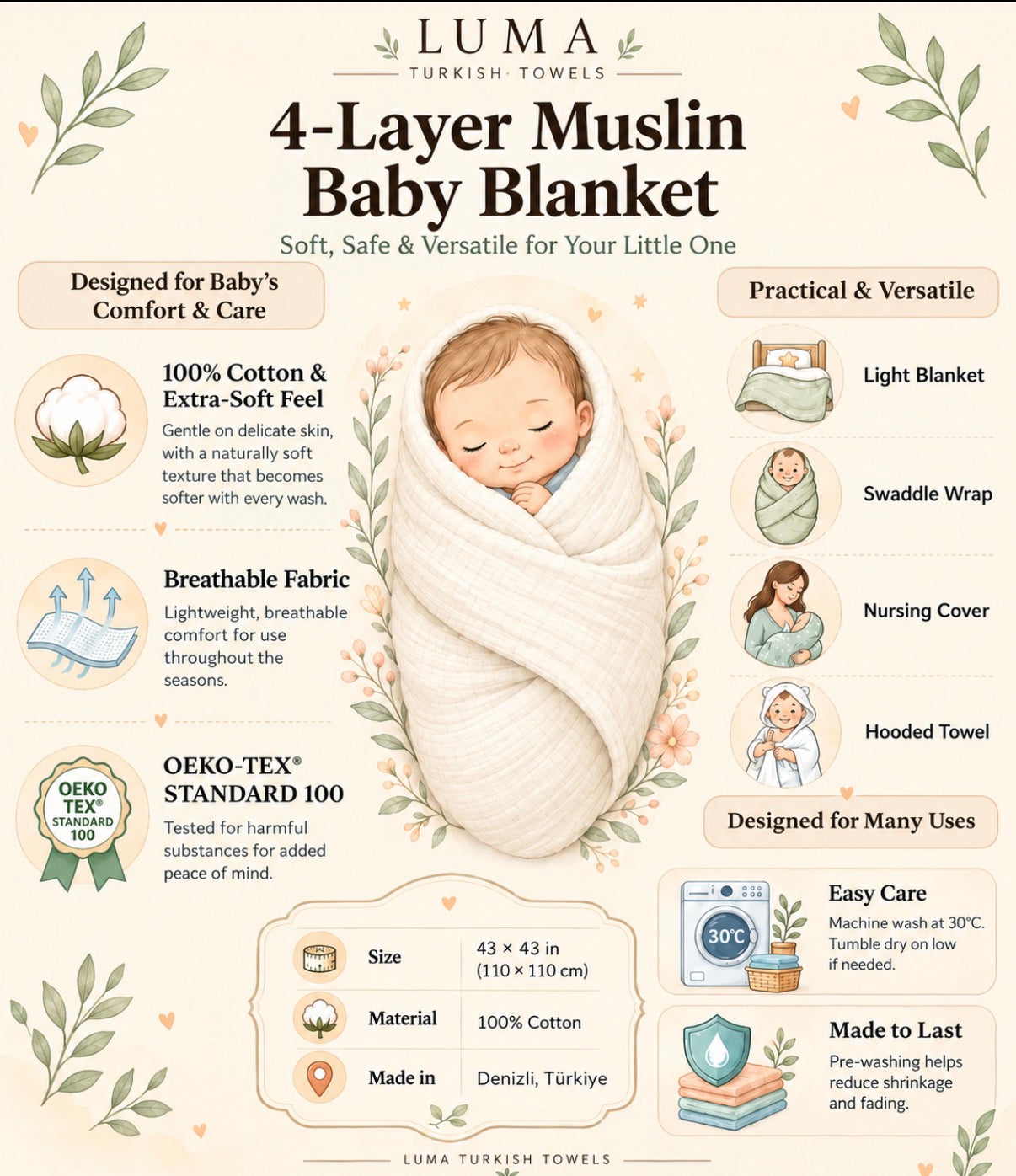Luma Muslin Baby Blanket